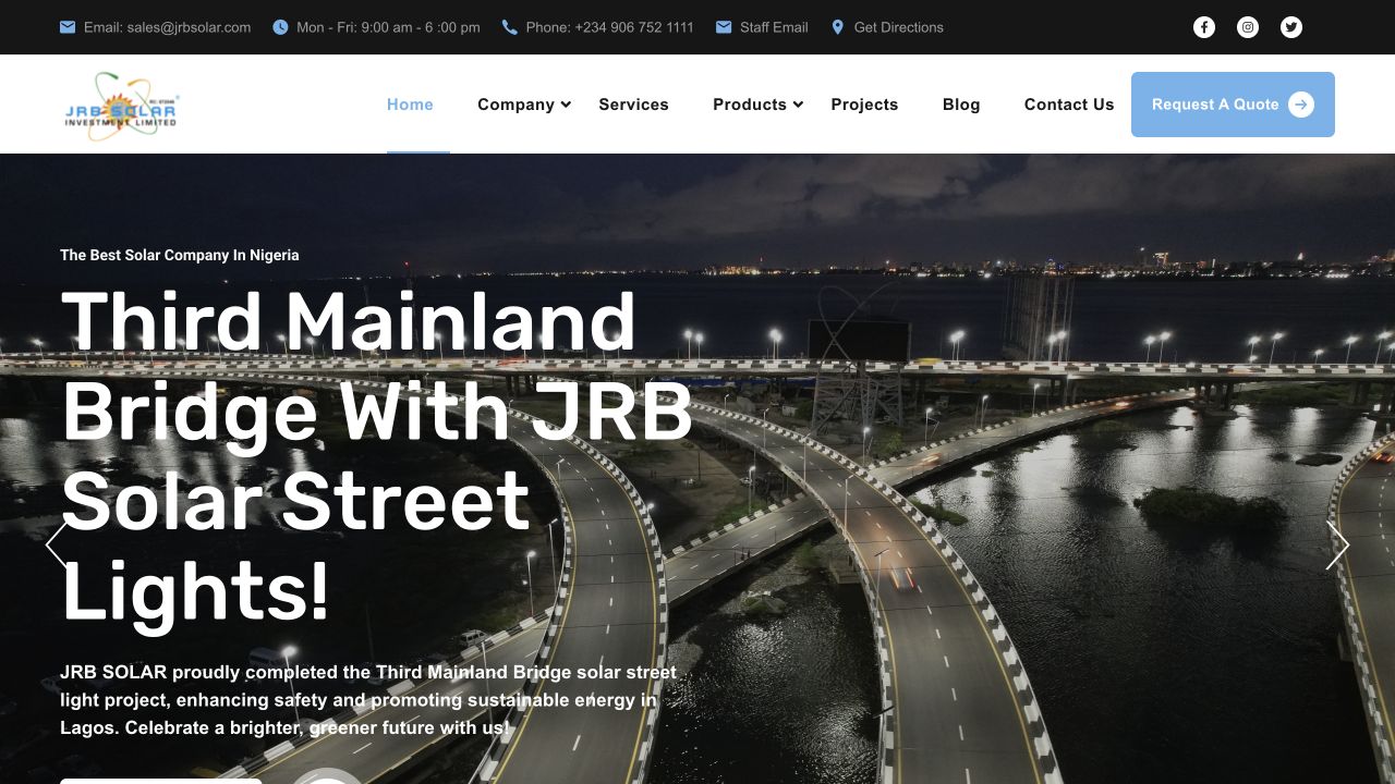 JRB Solar Investment homepage
