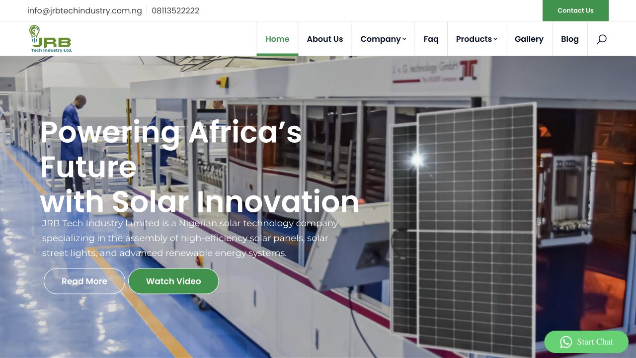 JRB Tech Industry homepage